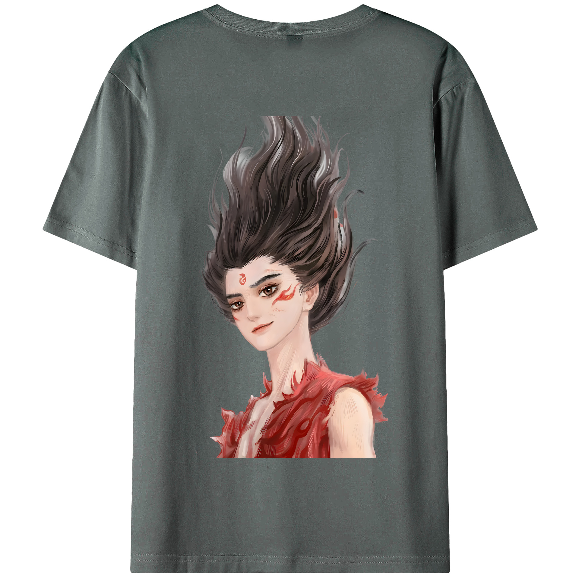 （画像用） Ne Zha 2 ナタ 魔童の大暴れ 綿100％半袖Tシャツ（背面プリント）